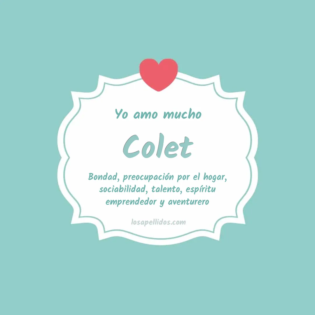 Yo amo mucho Colet