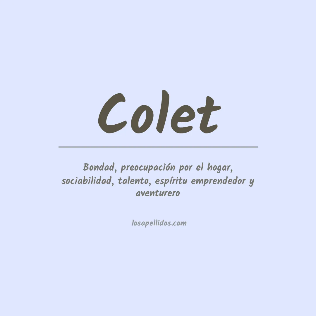 Significado del Apellido Colet