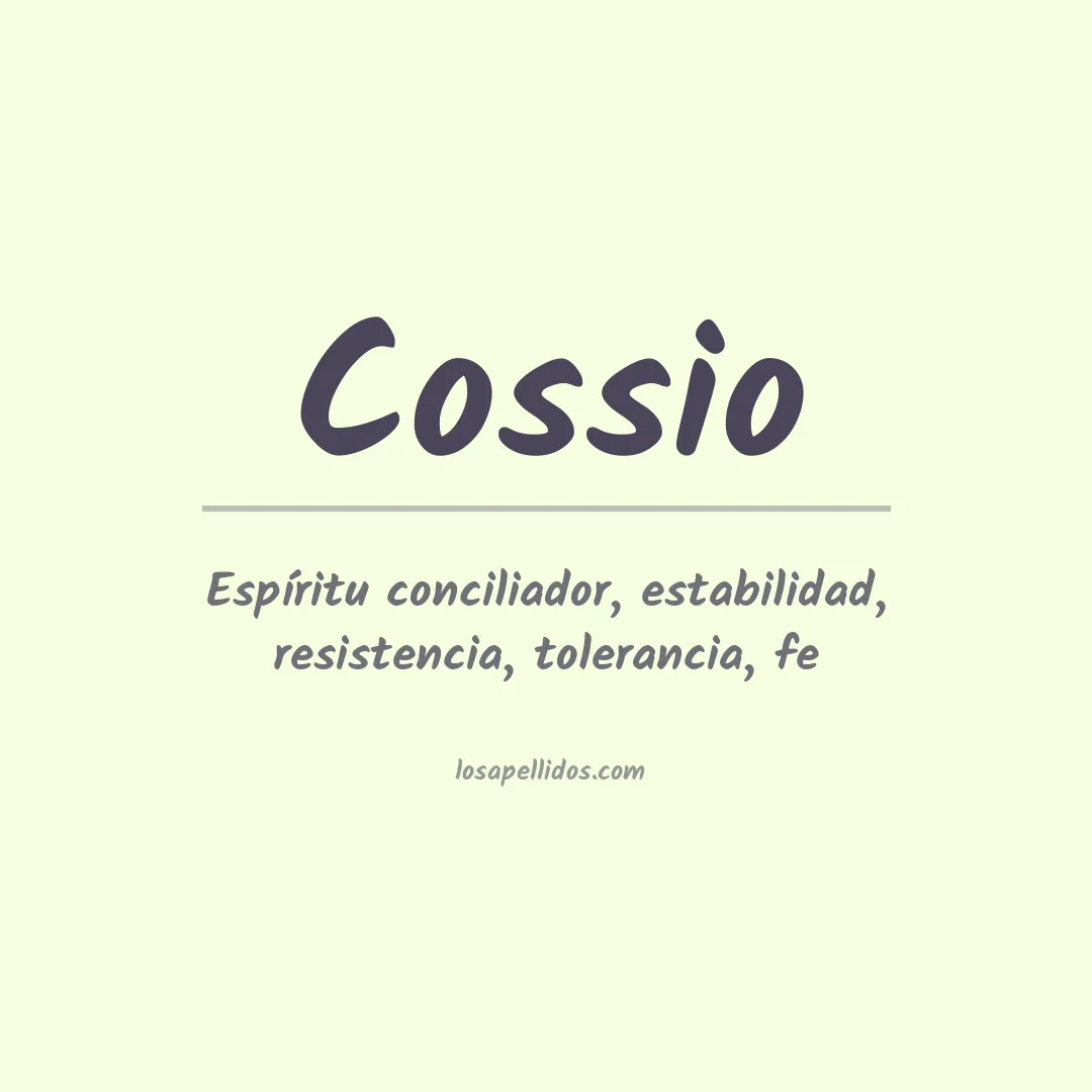 Significado del Apellido Cossio