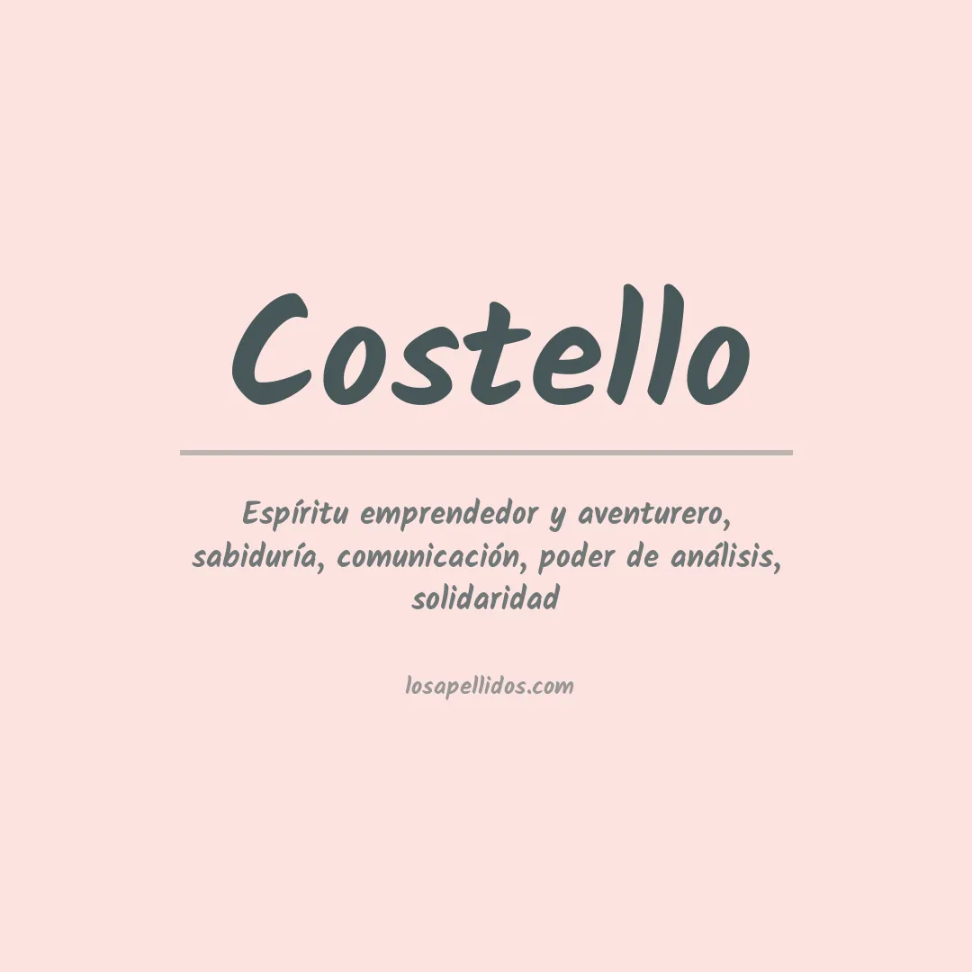 Significado del Apellido Costello