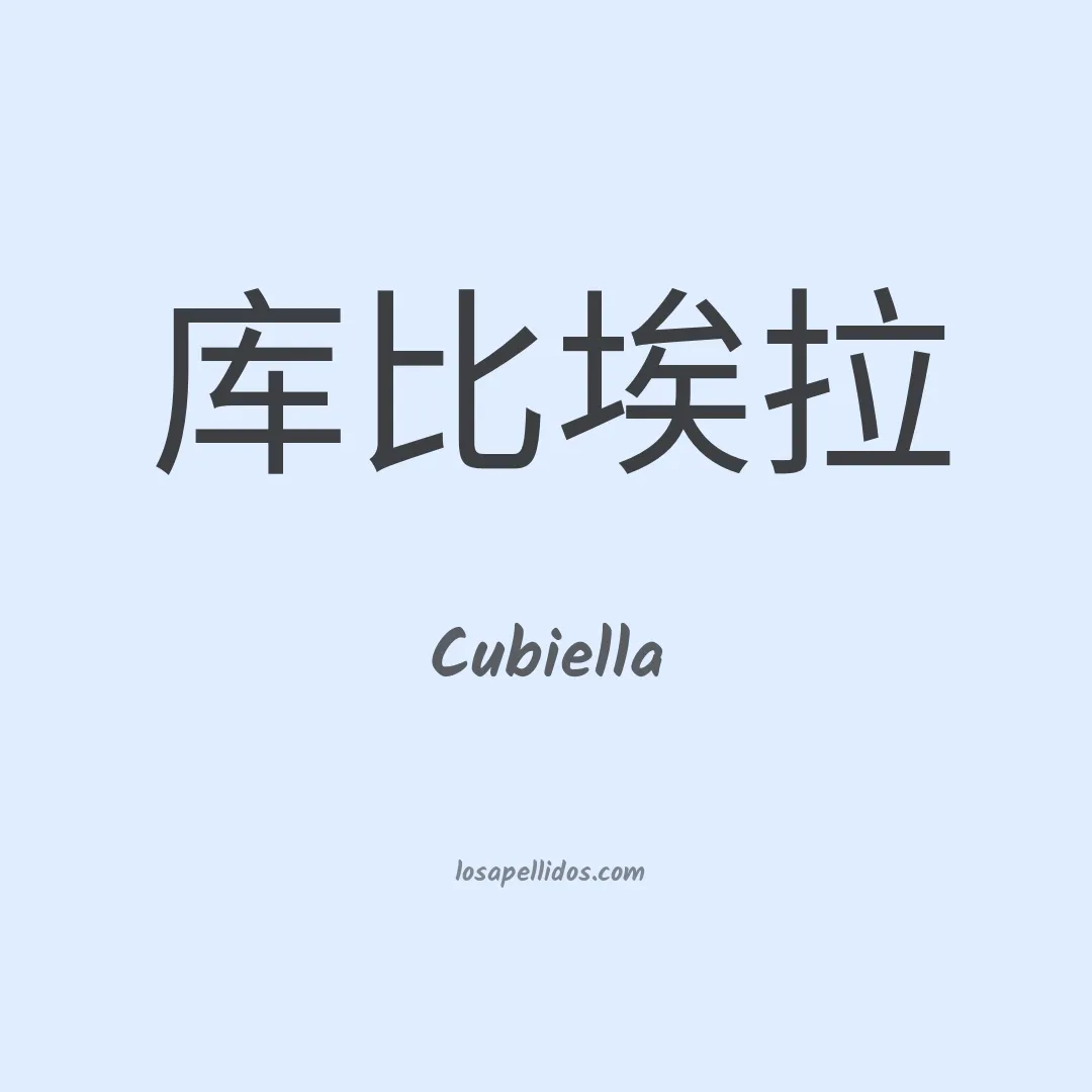 Cubiella en chino