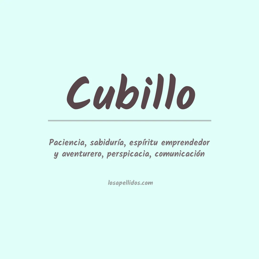Significado del Apellido Cubillo