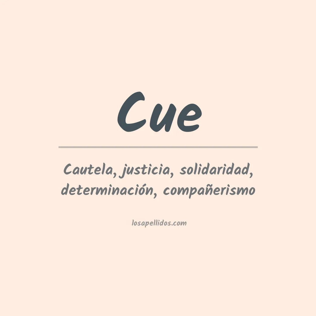 Significado del Apellido Cue