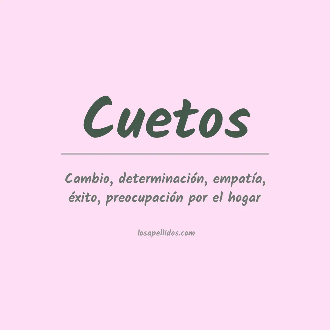 Significado del Apellido Cuetos