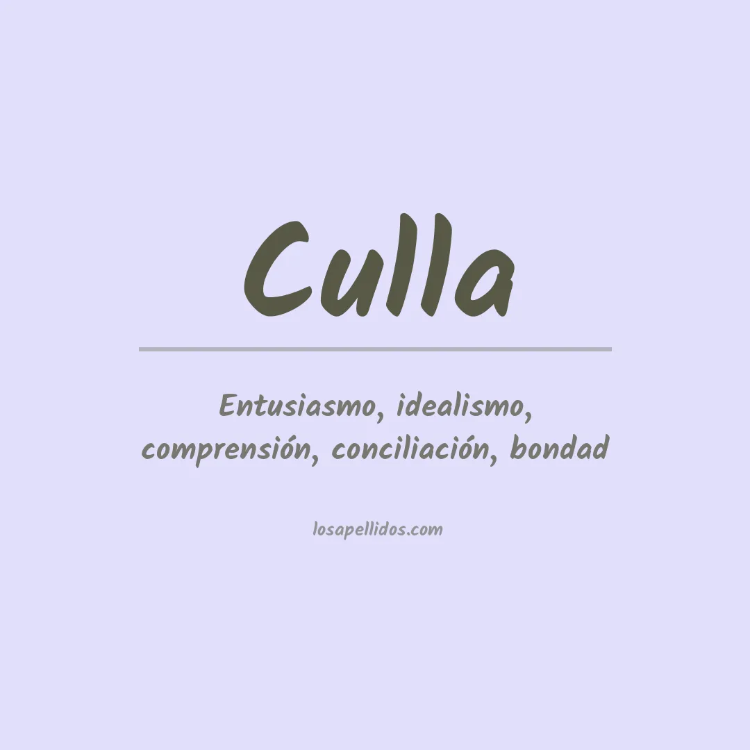 Significado del Apellido Culla