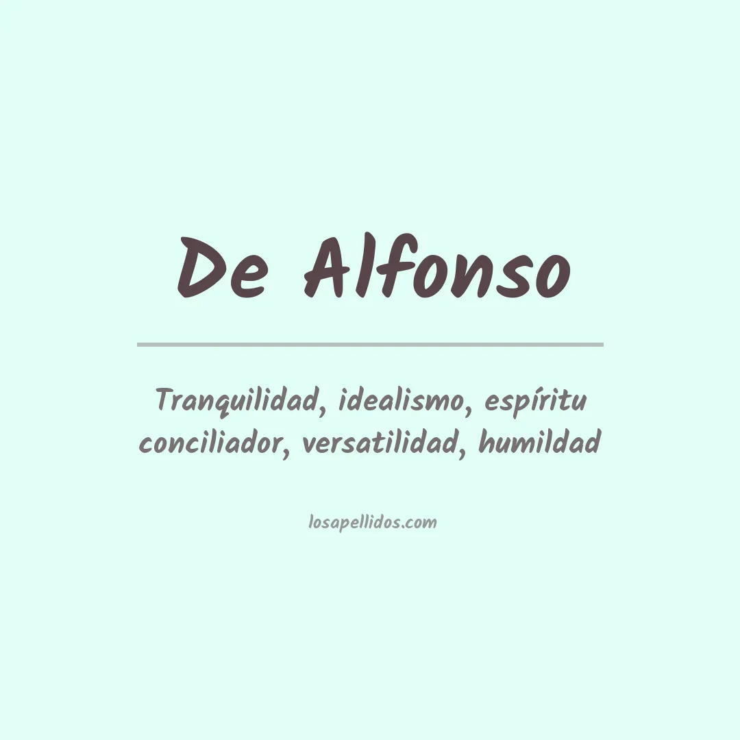 Significado del Apellido De alfonso