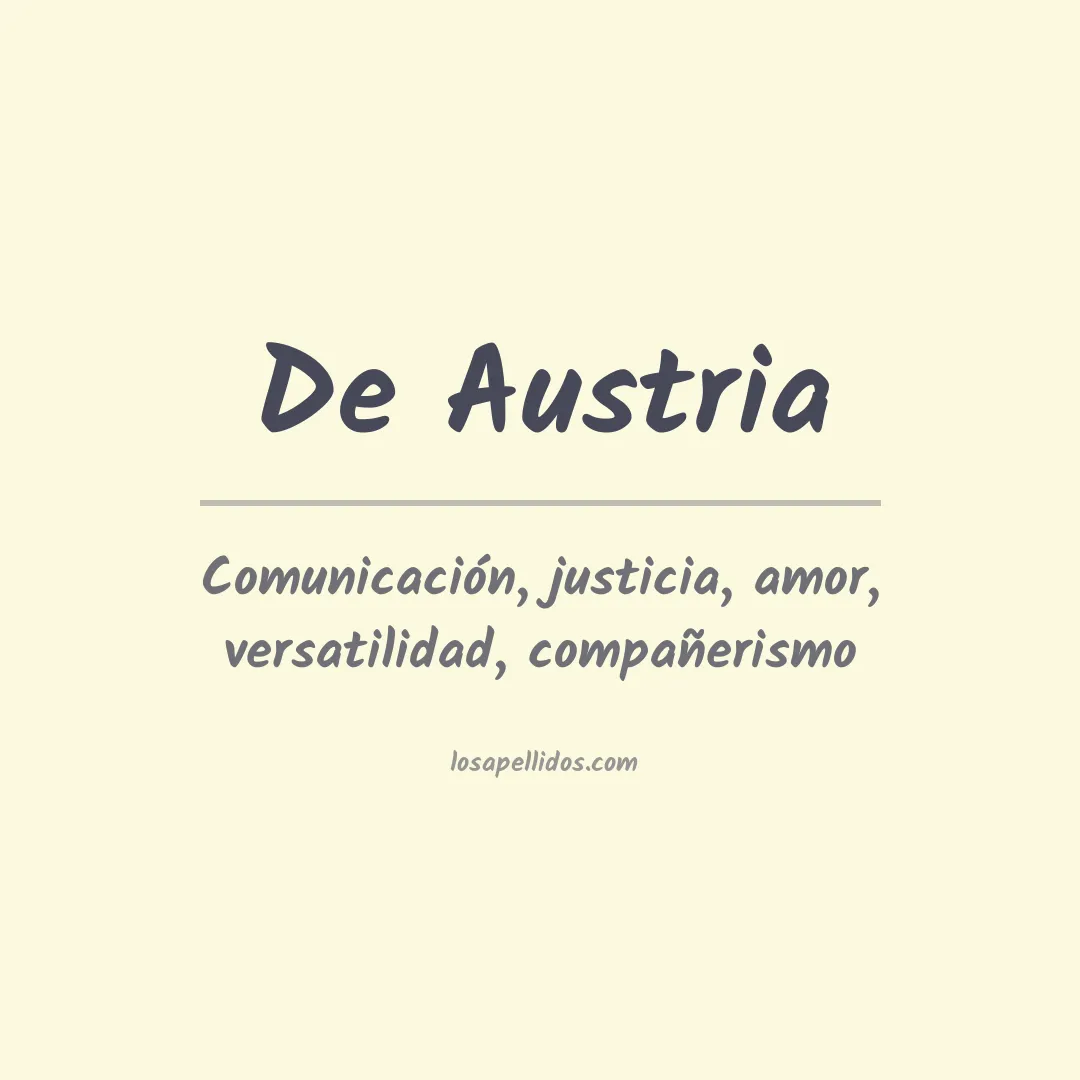 Significado del Apellido De austria