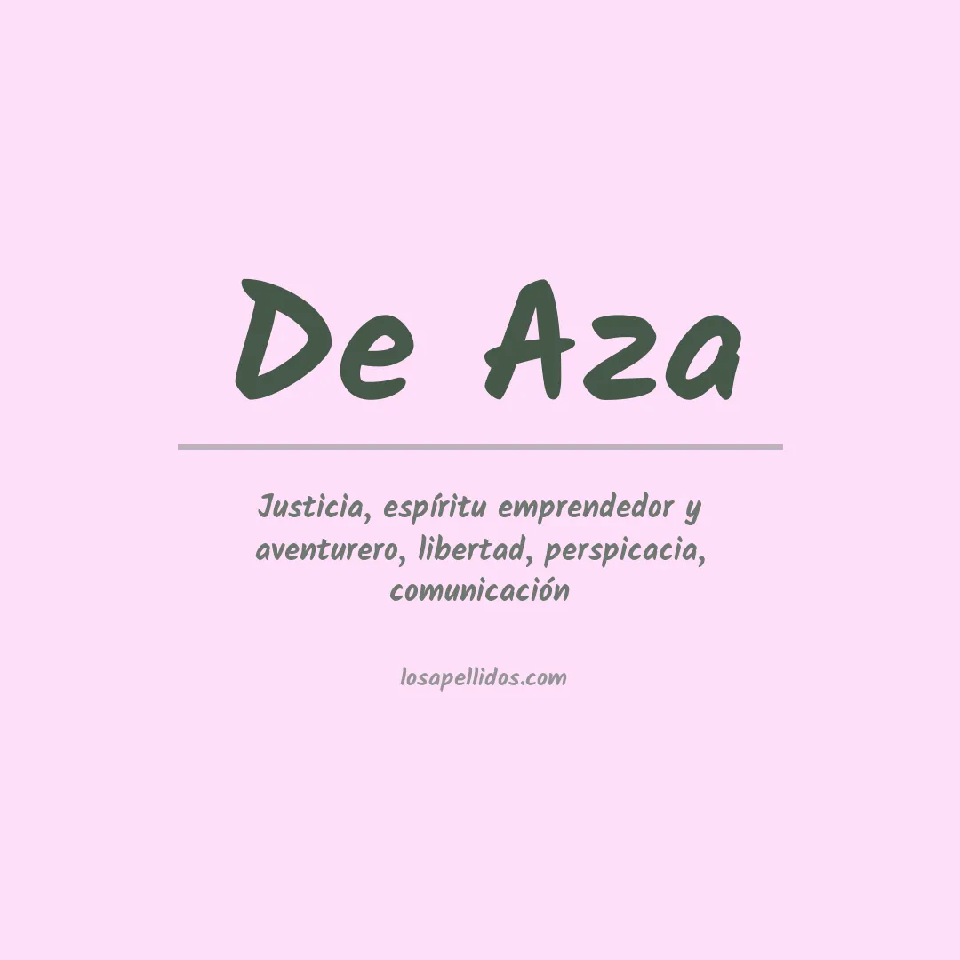 Significado del Apellido De aza