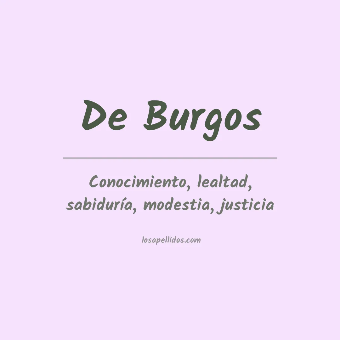 Significado del Apellido De burgos