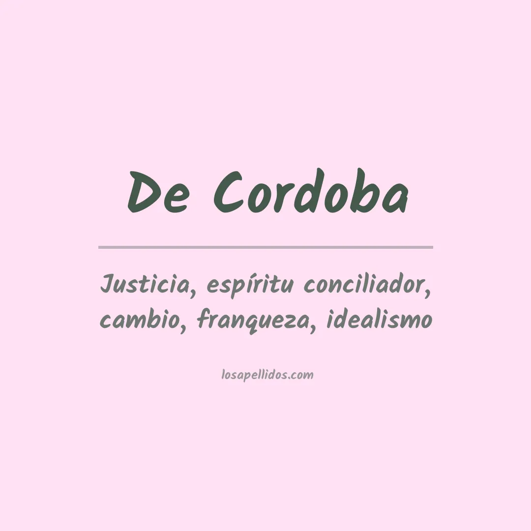 Significado del Apellido De cordoba