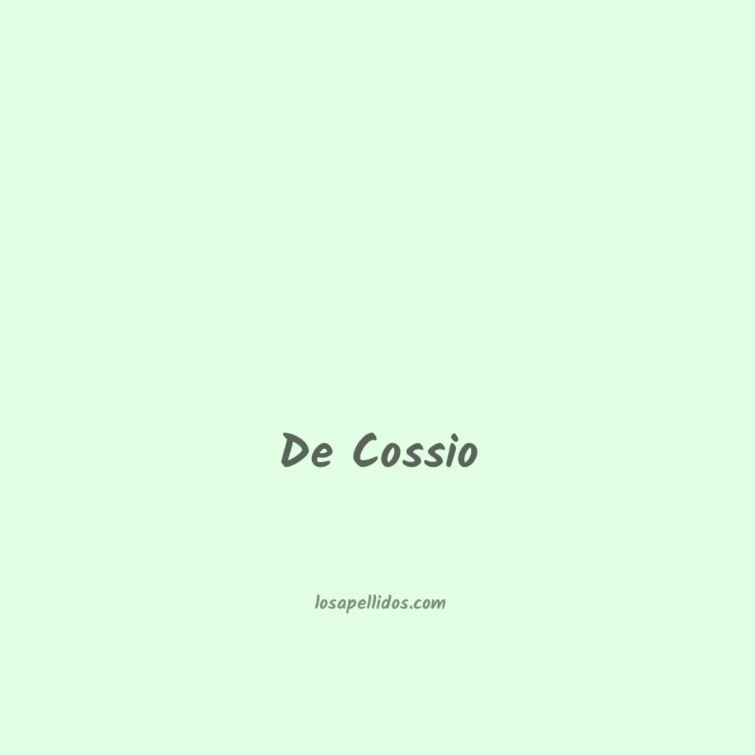 De cossio en chino