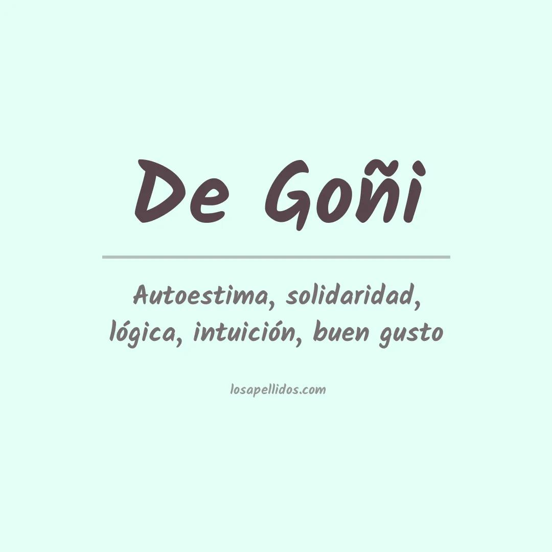Significado del Apellido De goñi