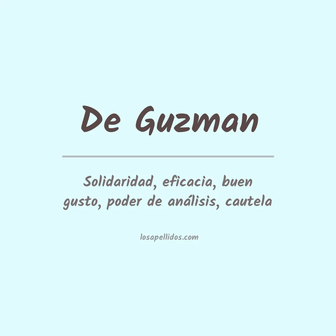 Significado del Apellido De guzman