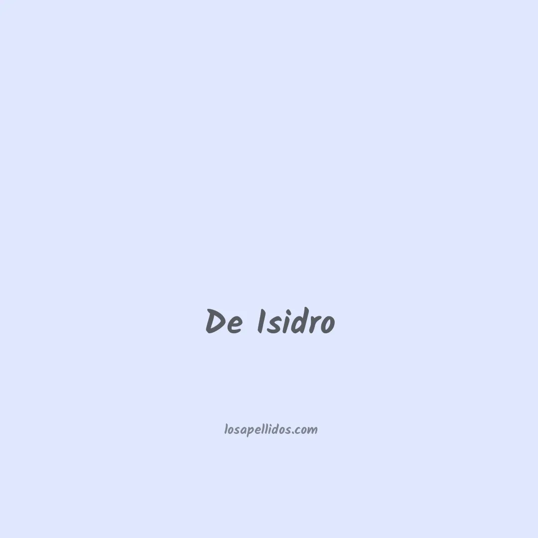 De isidro en chino