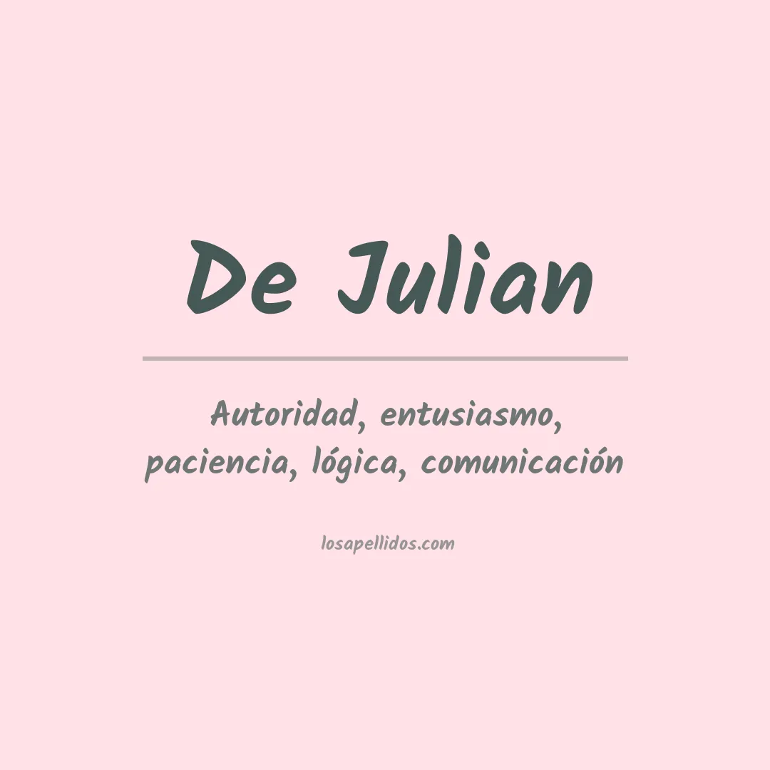Significado del Apellido De julian