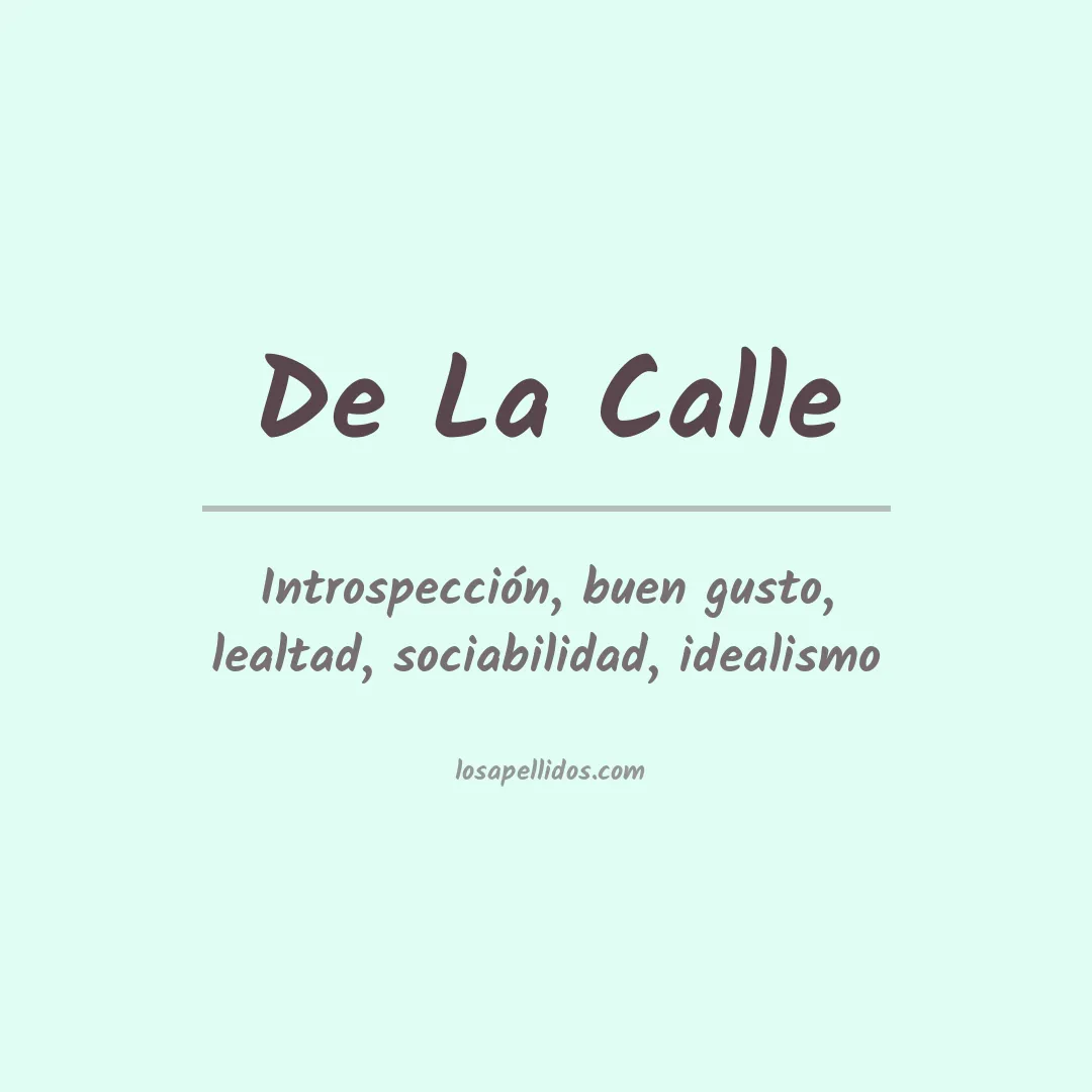 Significado del Apellido De la calle