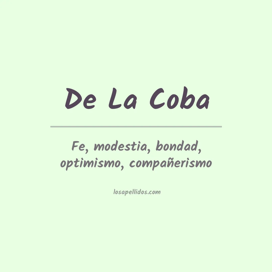 Significado del Apellido De la coba