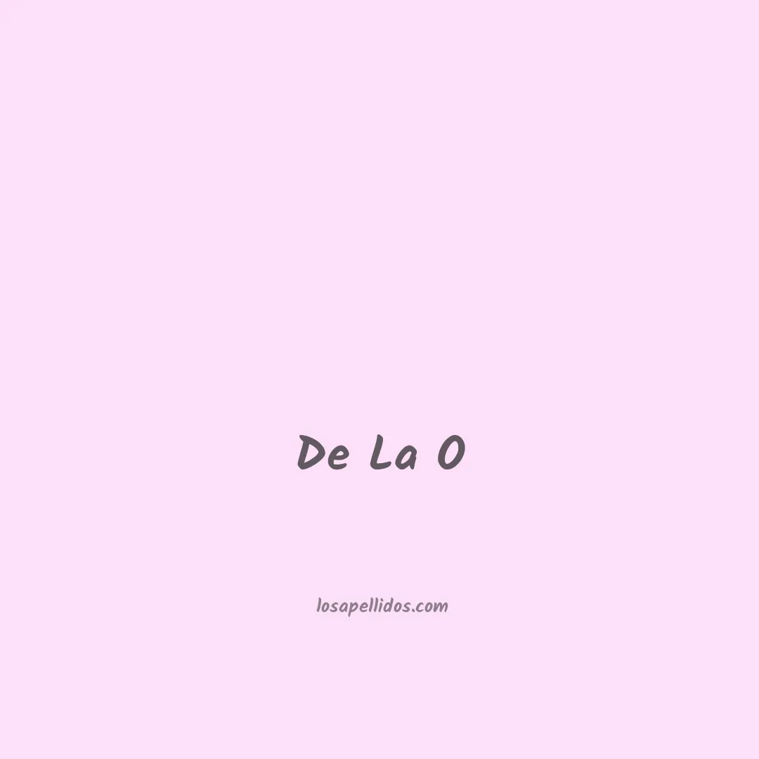 De la o en chino