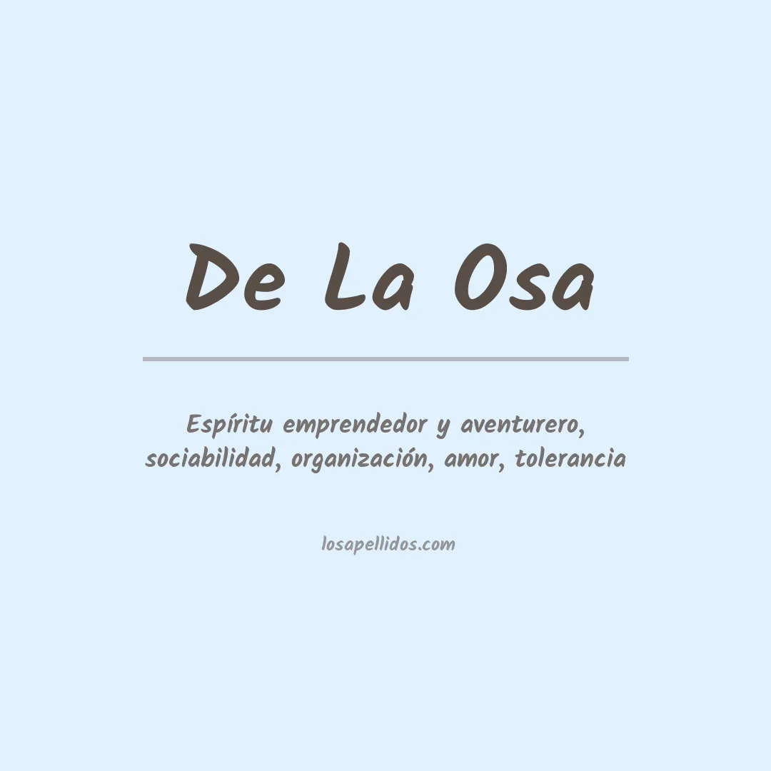 Significado del Apellido De la osa