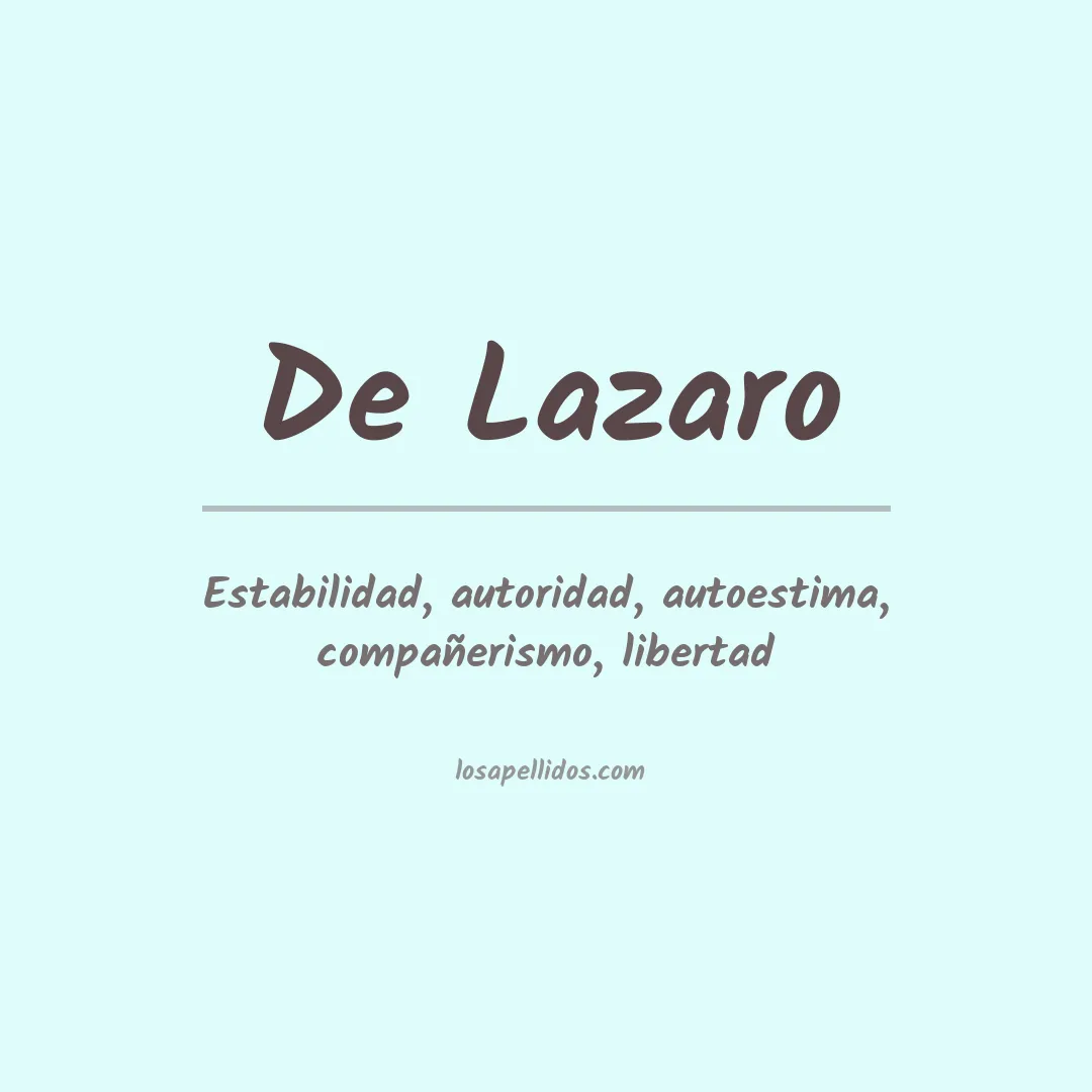 Significado del Apellido De lazaro