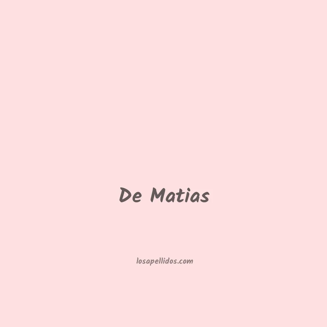 De matias en chino
