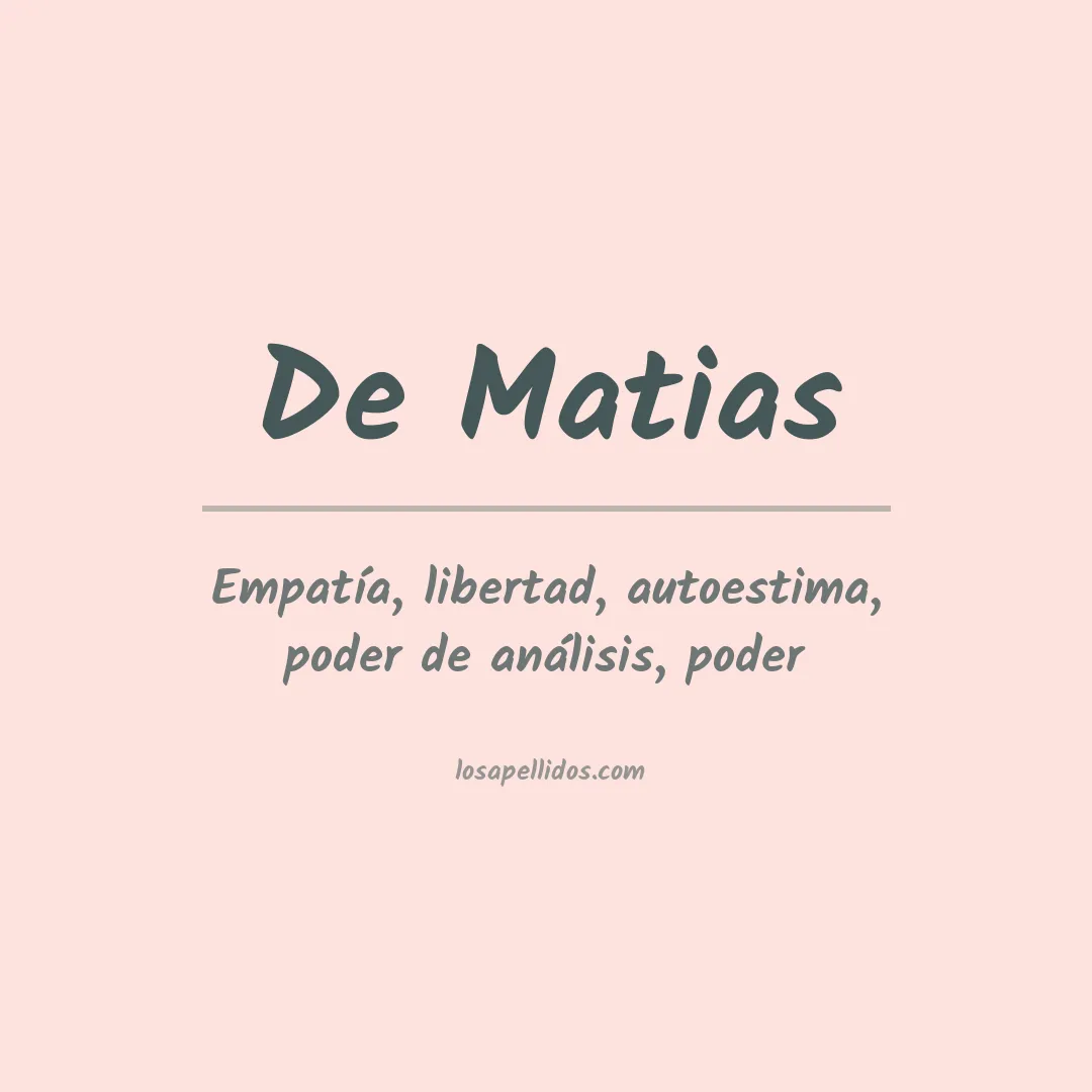 Significado del Apellido De matias