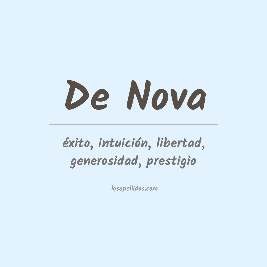 Significado del Apellido De nova