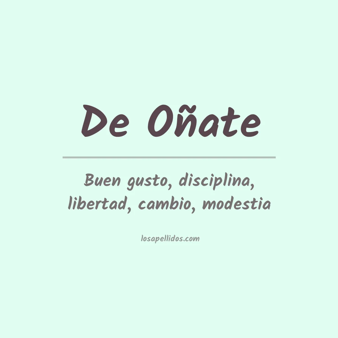 Significado del Apellido De oñate