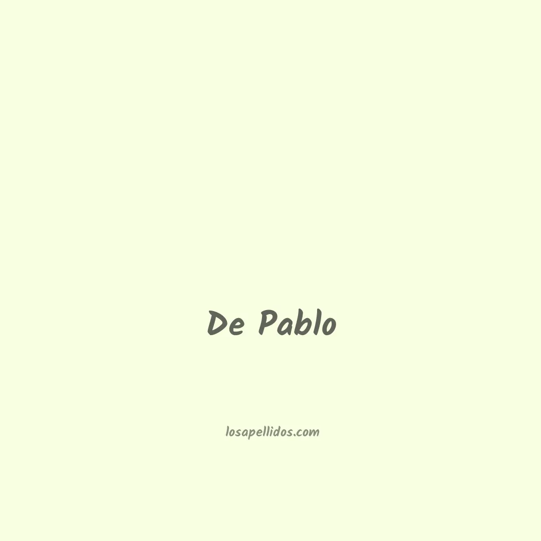 De pablo en chino