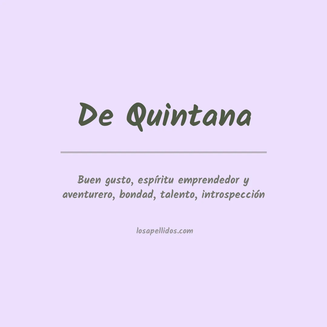 Significado del Apellido De quintana