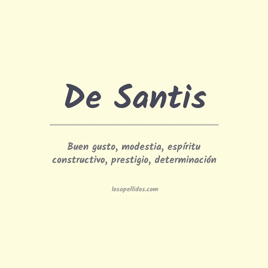 Significado del Apellido De santis