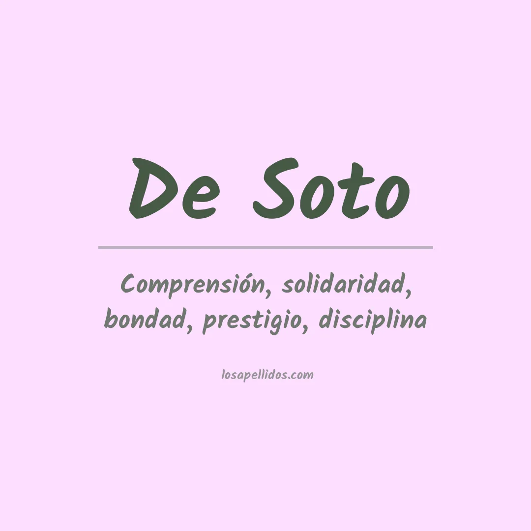 Significado del Apellido De soto