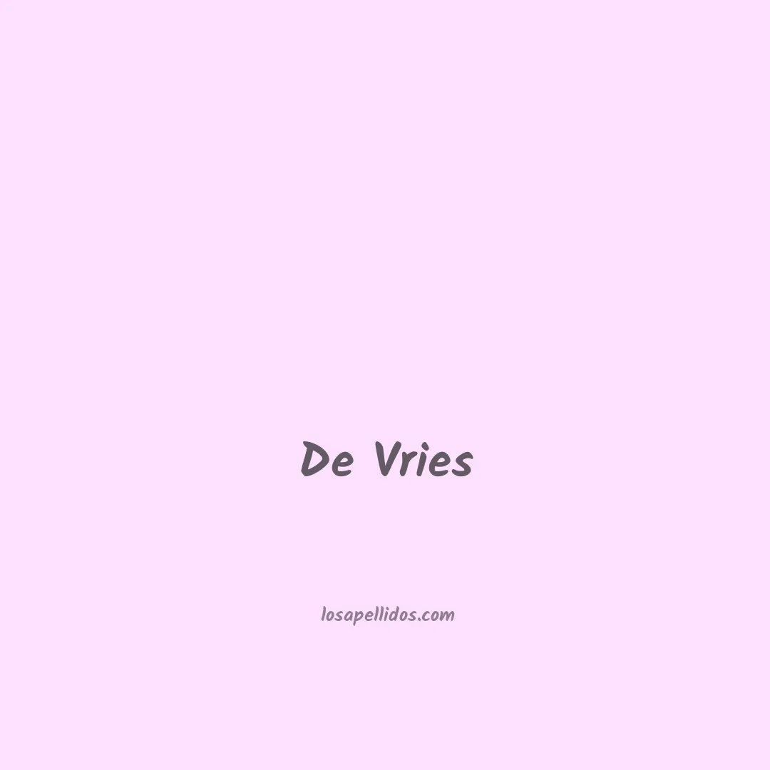 De vries en chino