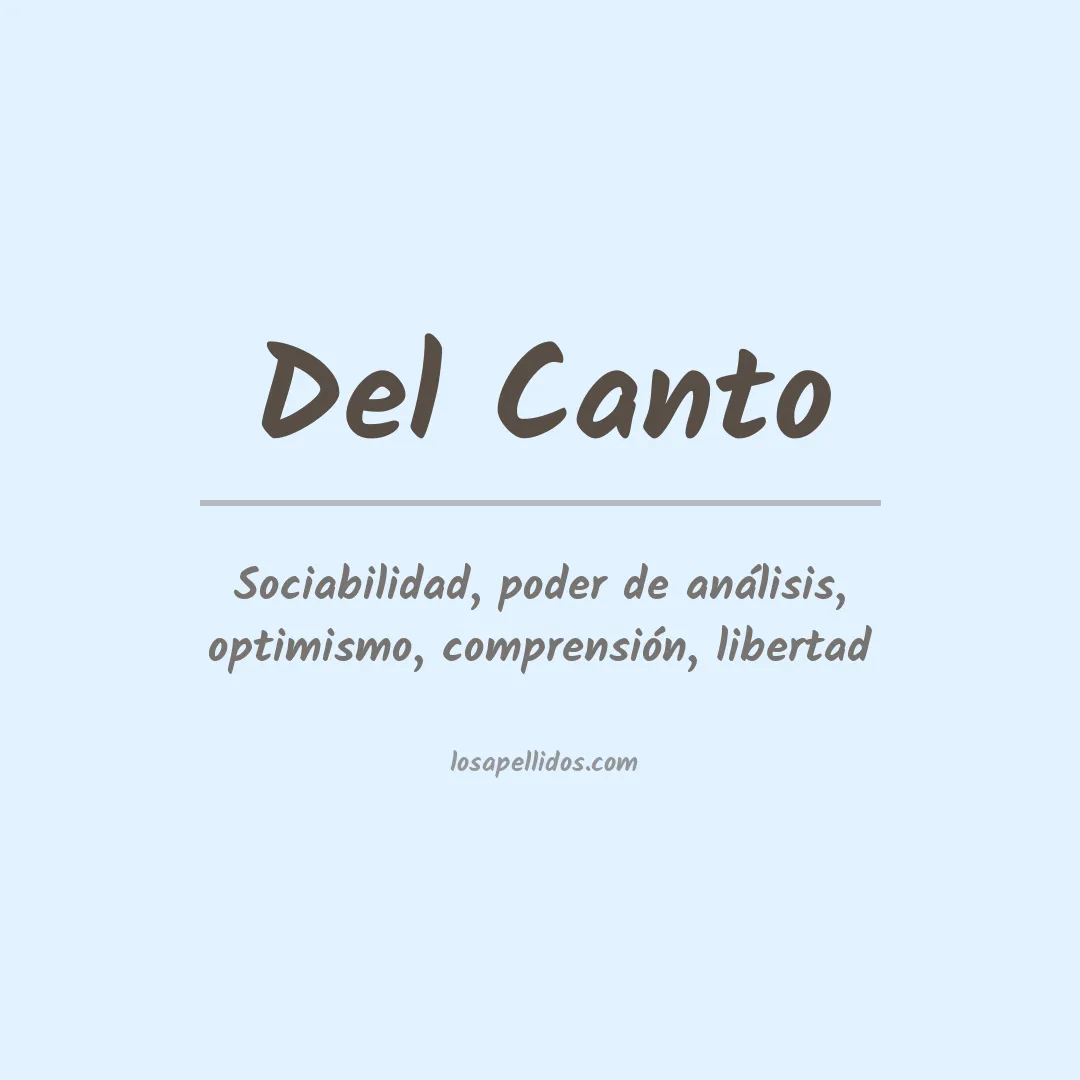 Significado del Apellido Del canto