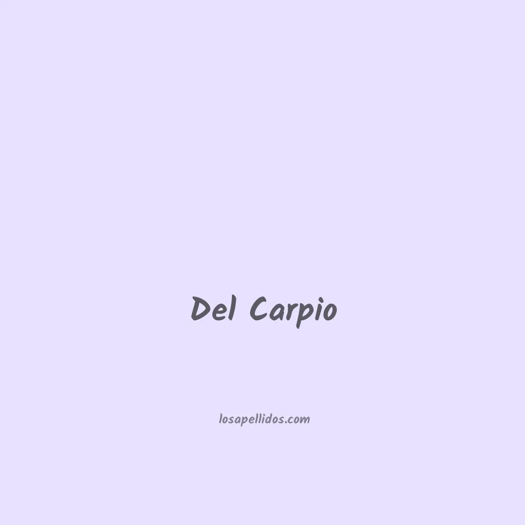 Del carpio en chino