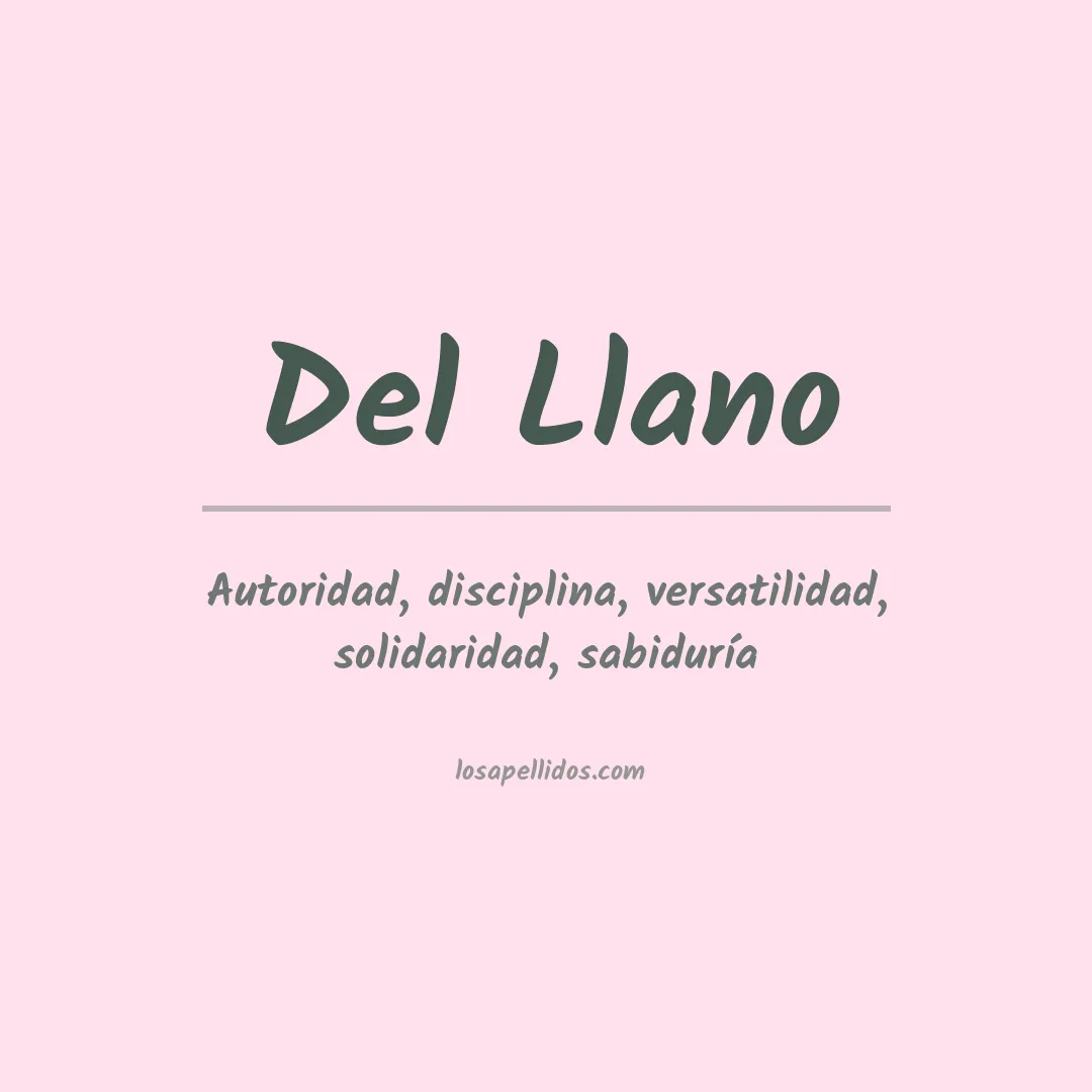 Significado del Apellido Del llano