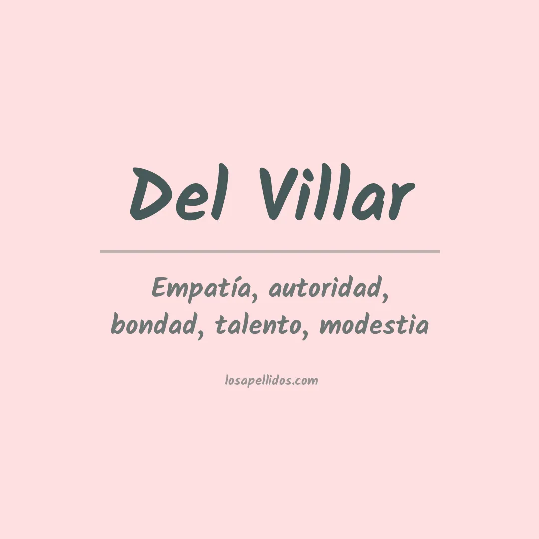 Significado del Apellido Del villar
