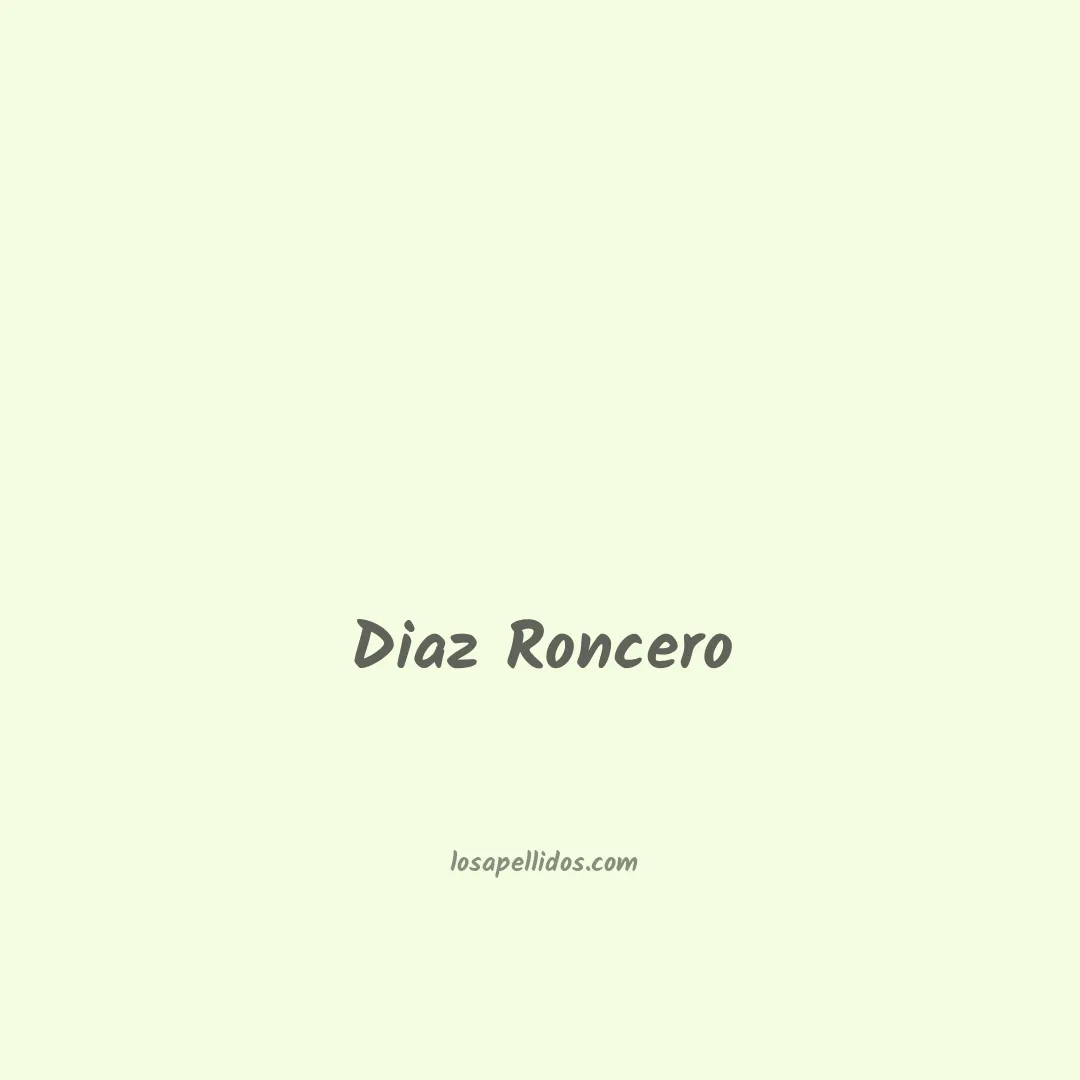 Diaz roncero en chino