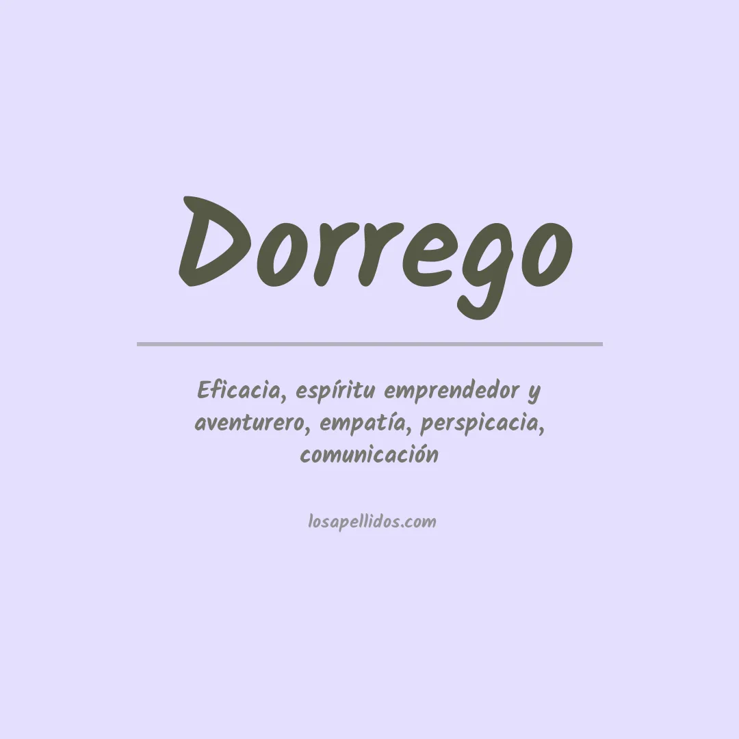 Significado del Apellido Dorrego