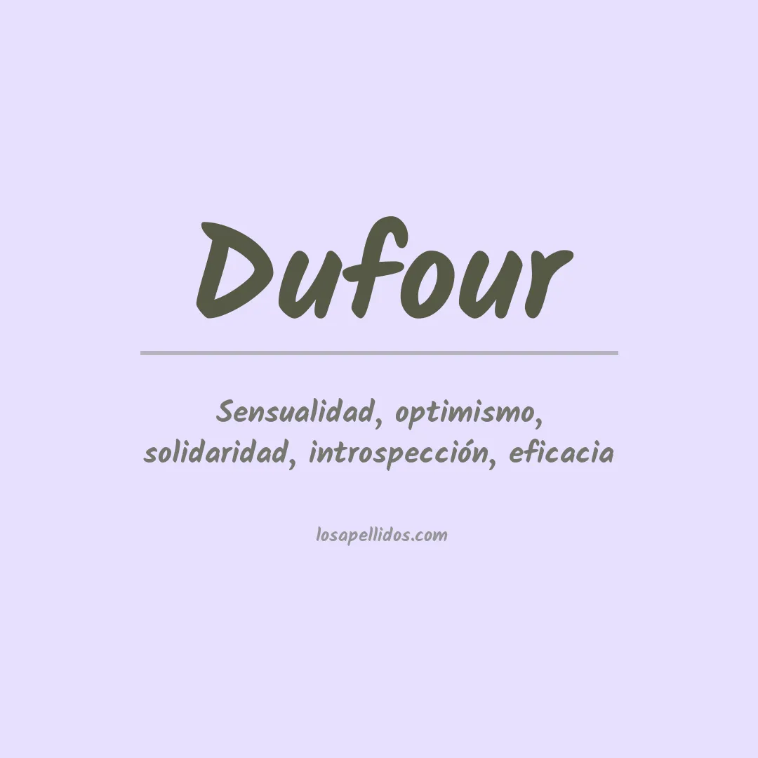Significado del Apellido Dufour