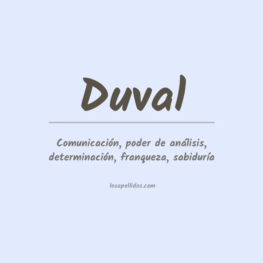 Significado del Apellido Duval