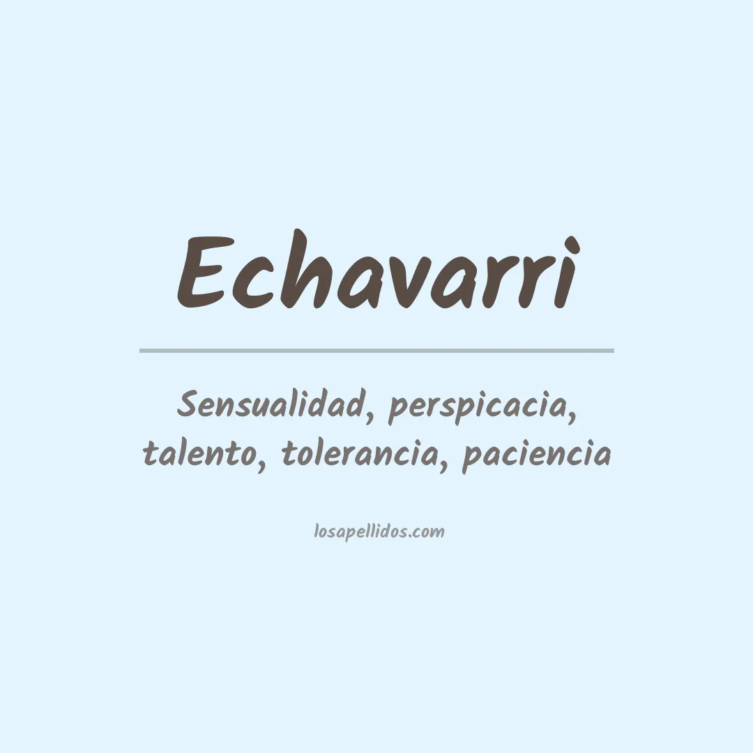 Significado del Apellido Echavarri