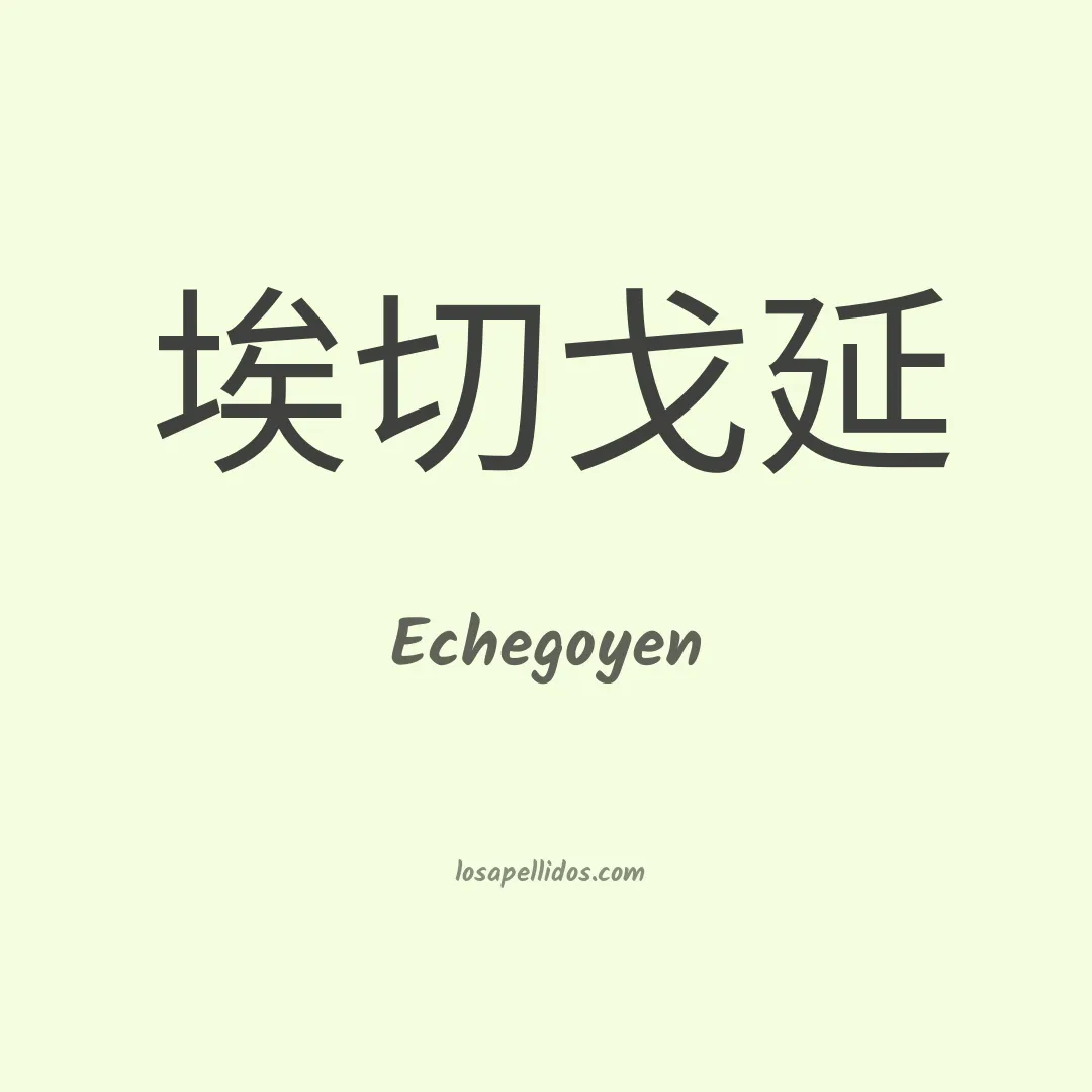 Echegoyen en chino
