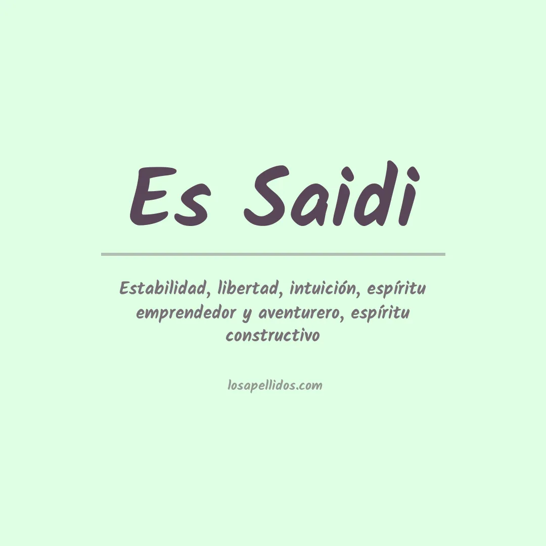 Significado del Apellido Es saidi
