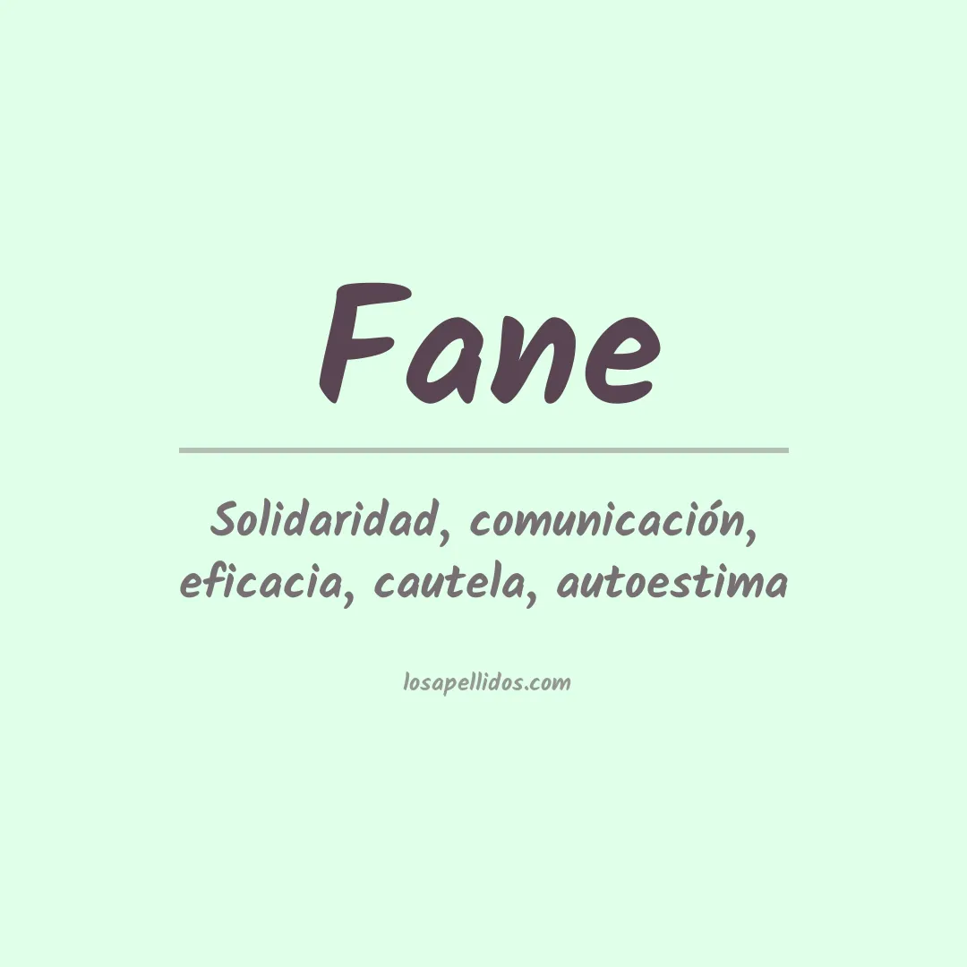 Significado del Apellido Fane