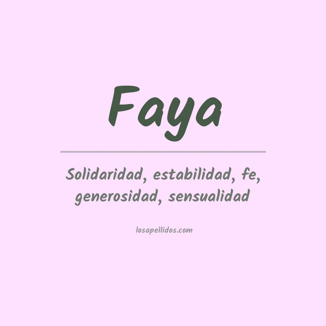 Significado del Apellido Faya