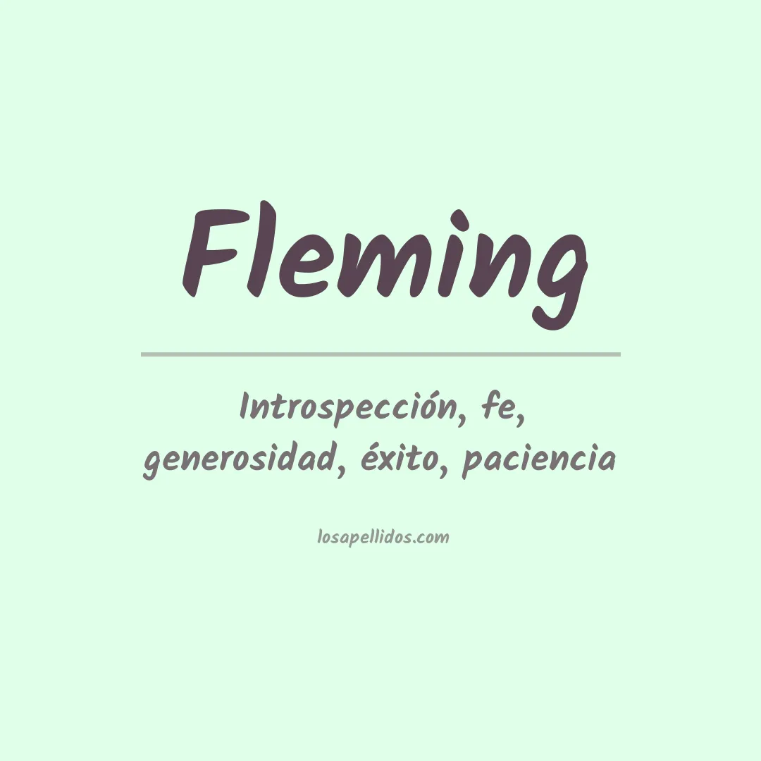 Significado del Apellido Fleming