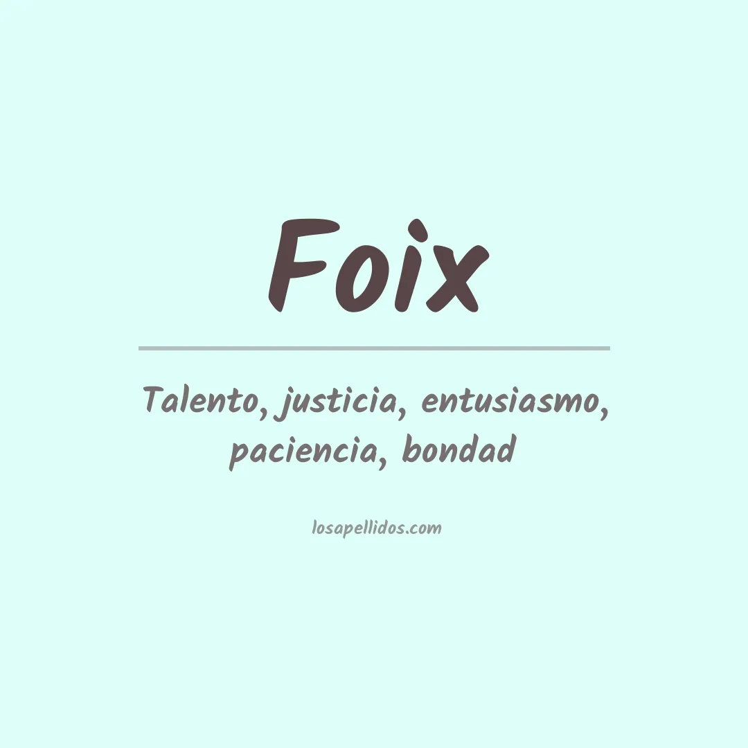 Significado del Apellido Foix