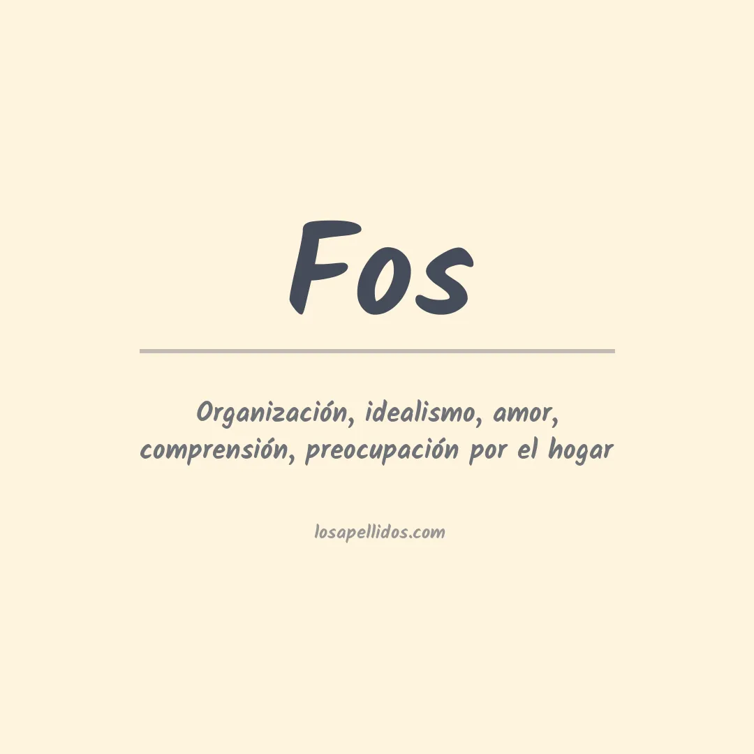 Significado del Apellido Fos