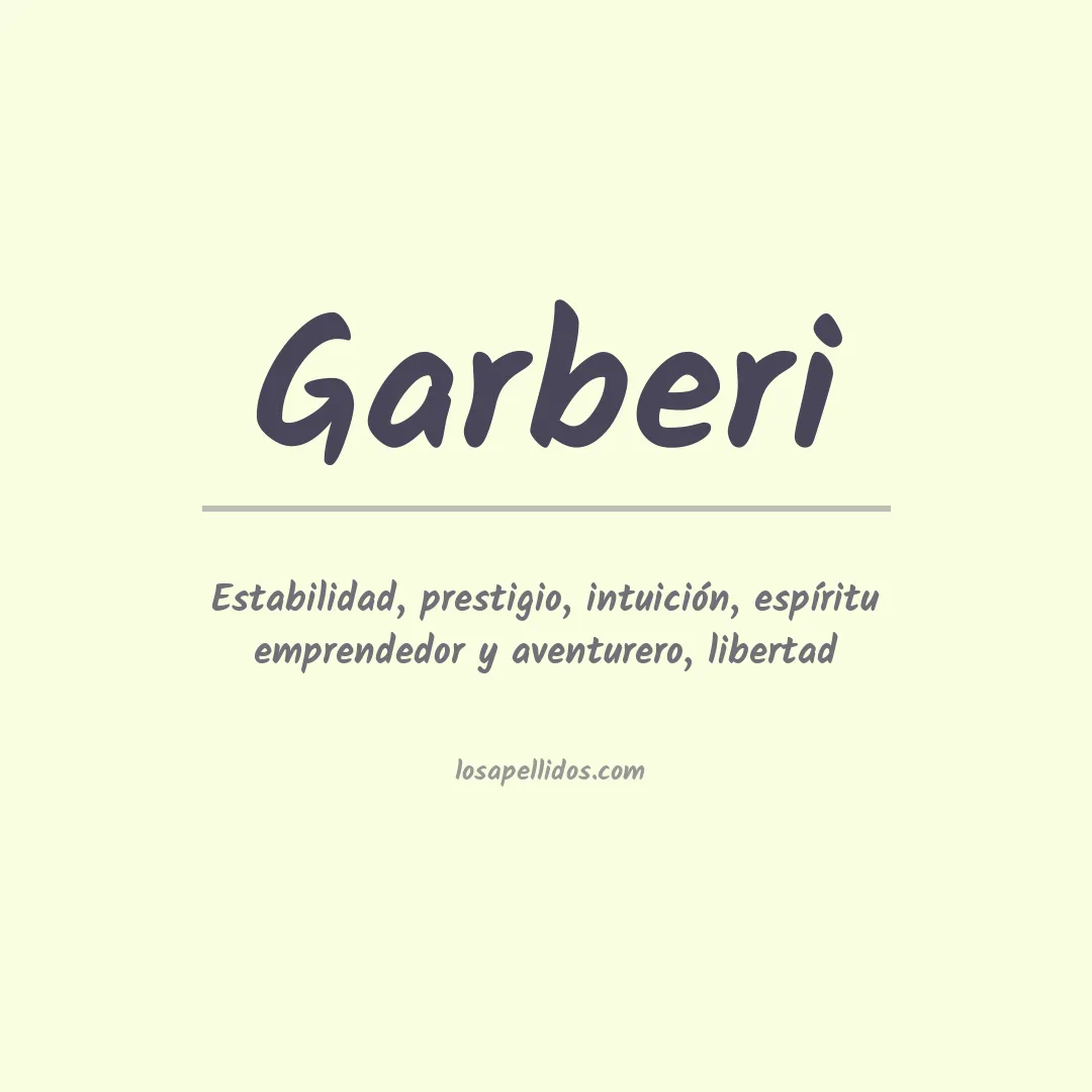 Significado del Apellido Garberi